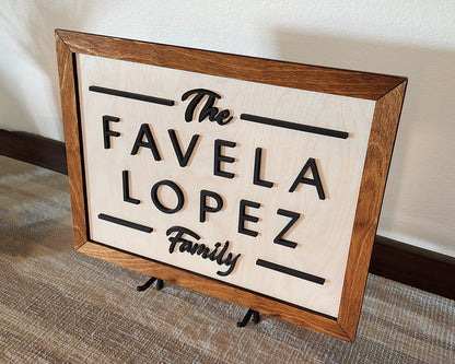 Family Name Sign | Custom Wood 3D Handcrafted Plaque