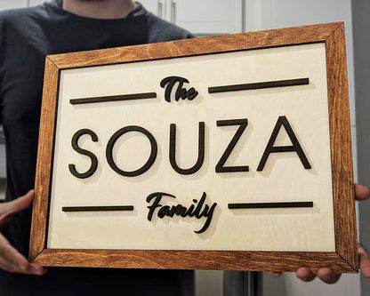 Family Name Sign | Custom Wood 3D Handcrafted Plaque