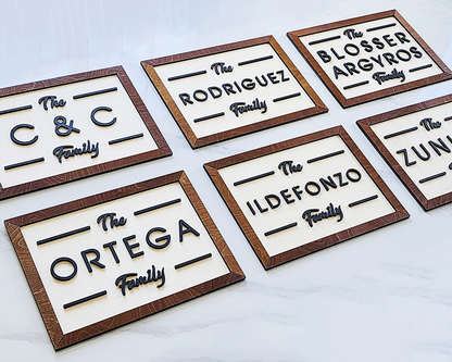 Family Name Sign | Custom Wood 3D Handcrafted Plaque