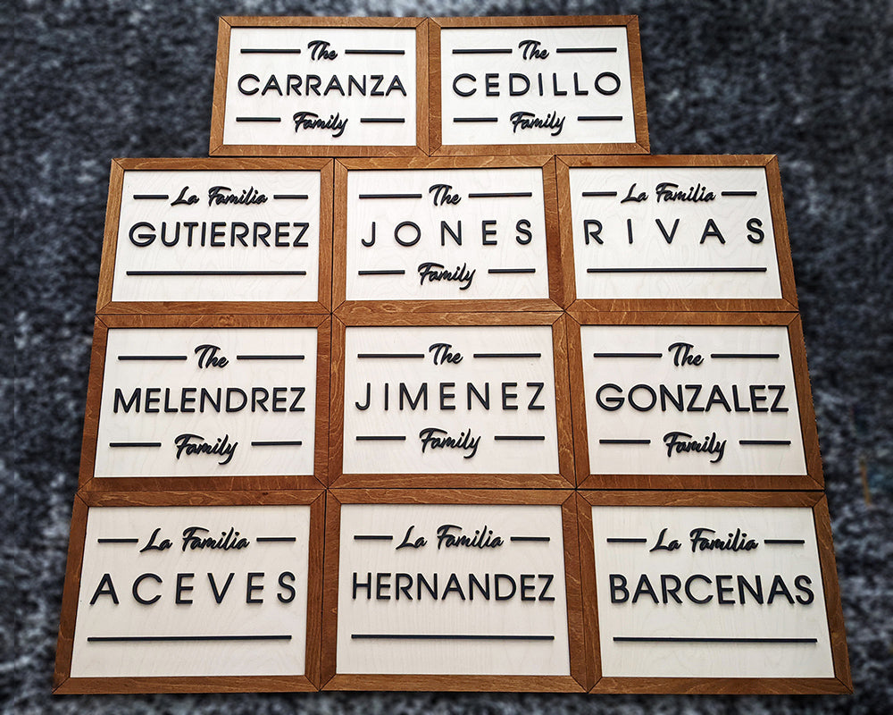 Family Name Sign | Custom Wood 3D Handcrafted Plaque